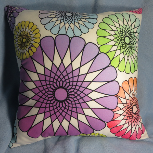 Geometric flowers throw pillow